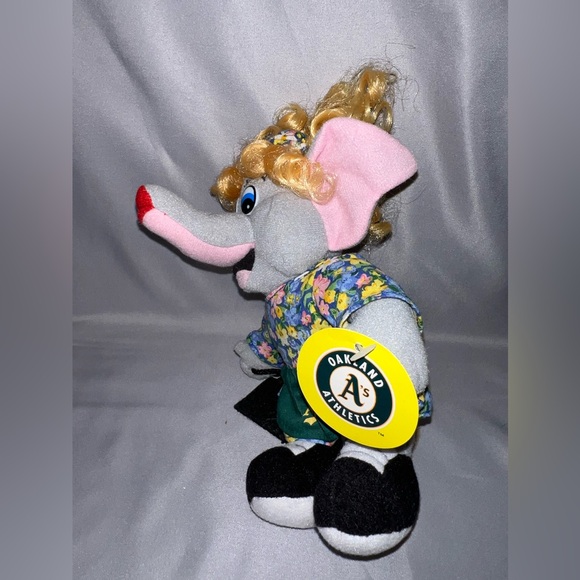 Vtg Plush Doll Oakland Athletics Elephant Stomper’s Mom Stella Original Hang Tag - Picture 4 of 9